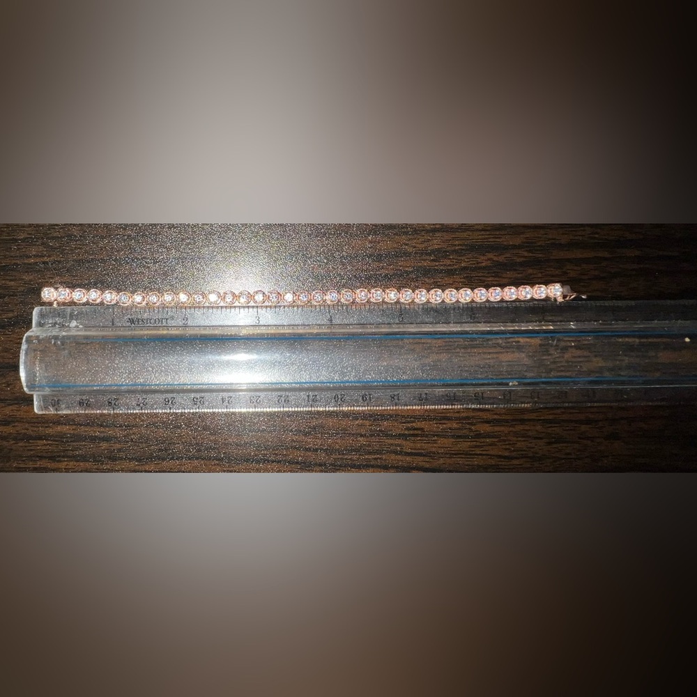 Diamonique Rose Gold Tennis Bracelet NWT 💎 - Picture 4 of 7